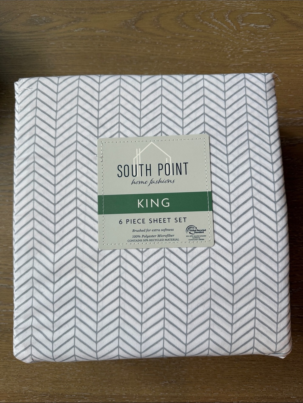 South Point King Sheet Set - Gray Chevron NWT